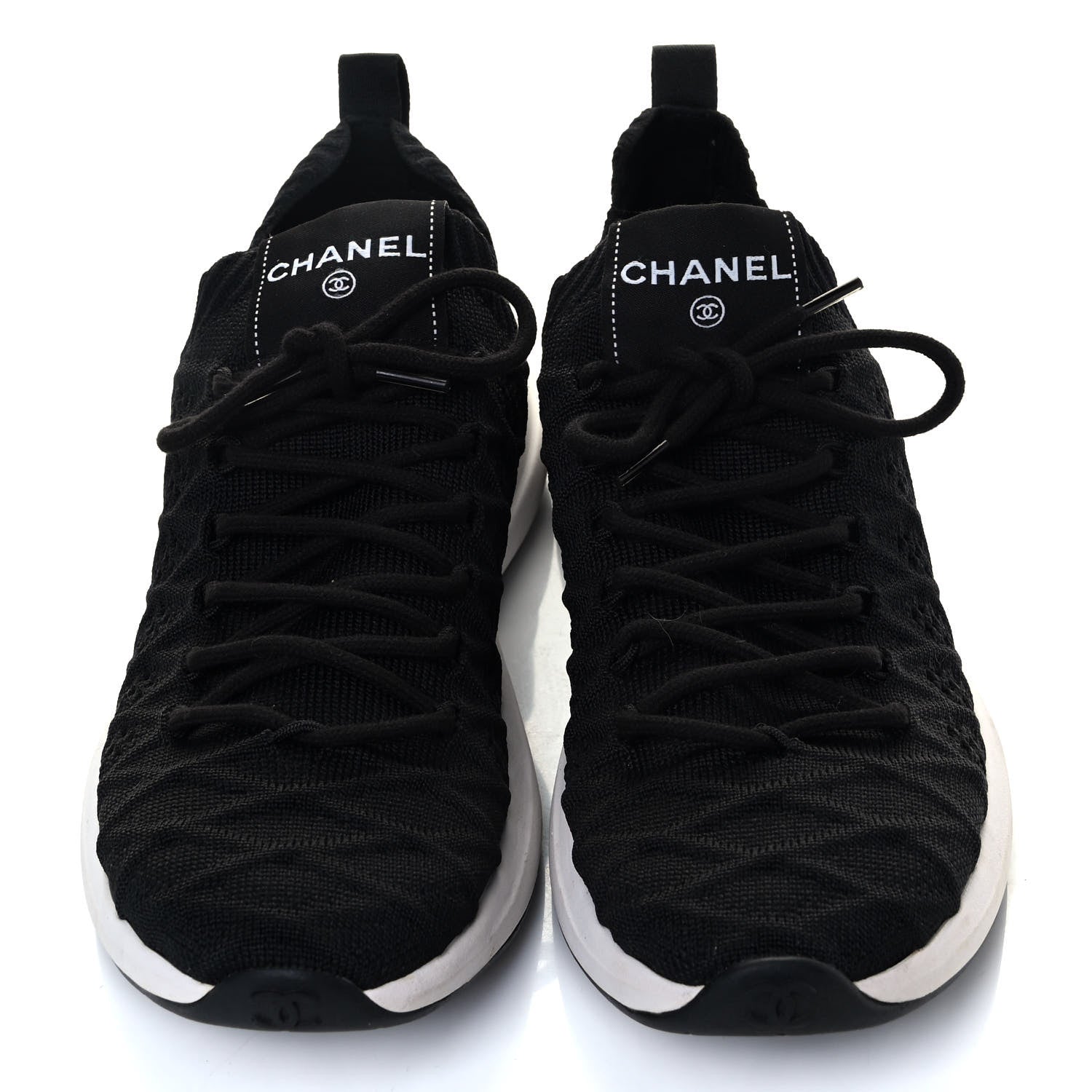 Chanel Fabric Logo Sneakers 38 Black 8 of 17