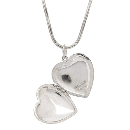 Tiffany Sterling Silver Large Heart Locket Pendant Necklace 4 of 5