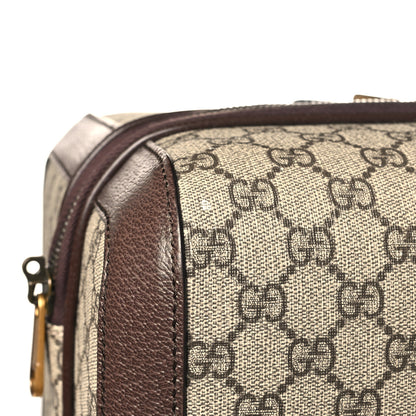 Gucci GG Supreme Monogram Textured Dollar Calfskin Web Large Savoy Trolley Suitcase Beige Ebony 10 of 12