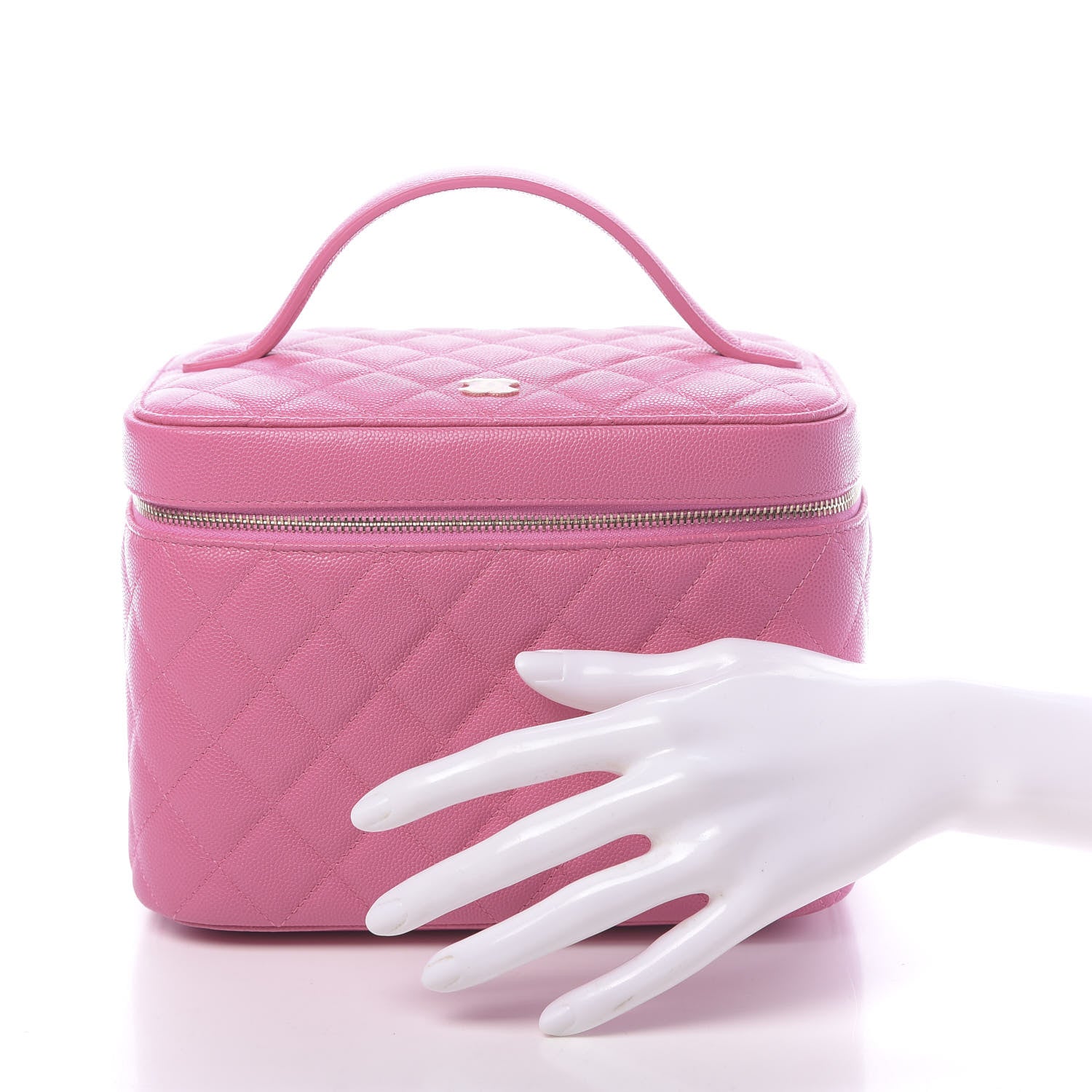 Chanel Caviar Quilted Large Vanity Pouch Pink 2 of 11