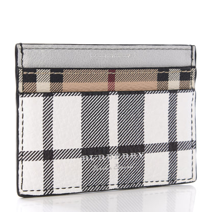 Burberry Calfskin Haymarket Check Cat Applique Card Case Black White 2 of 5