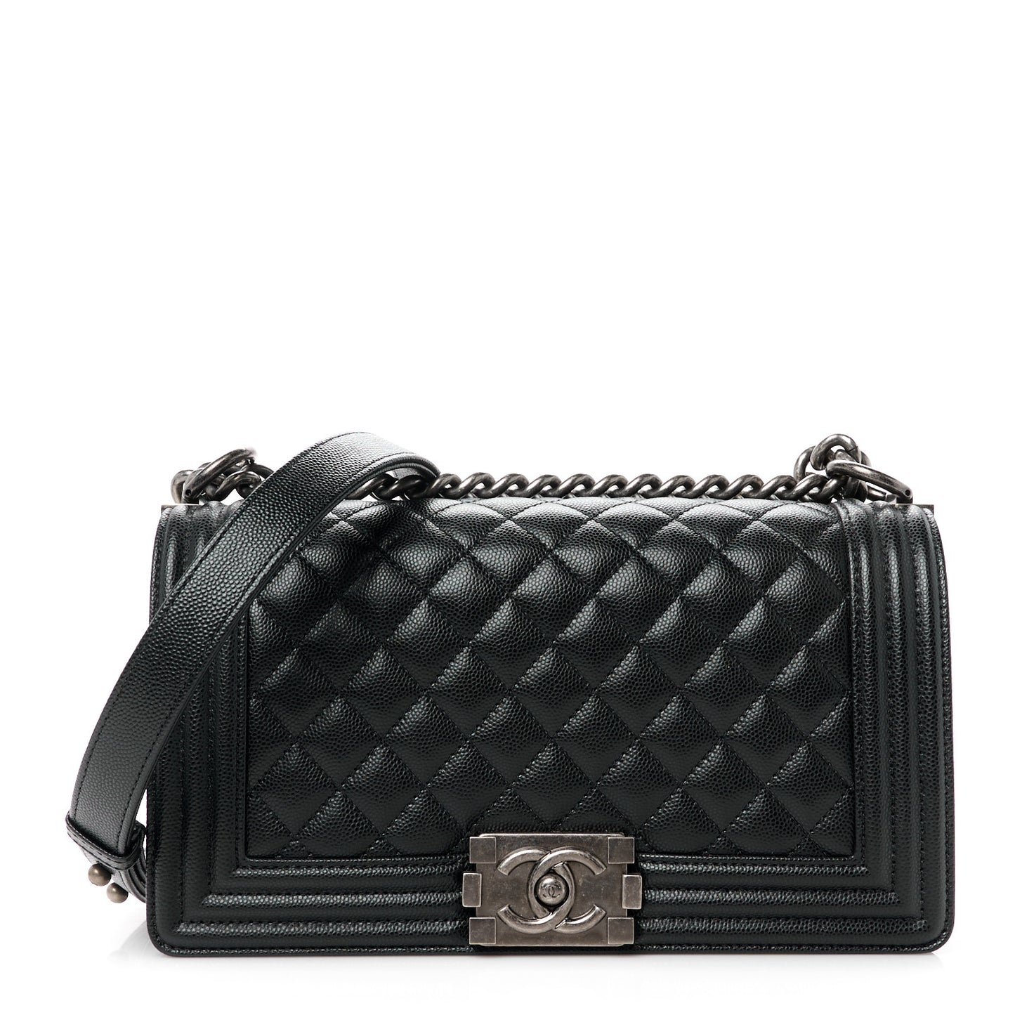 Caviar Quilted Medium Boy Flap Black