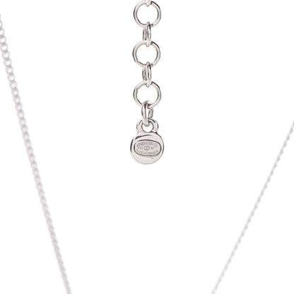 Chanel Crystal CC Drop Pendant Necklace Silver 5 of 7