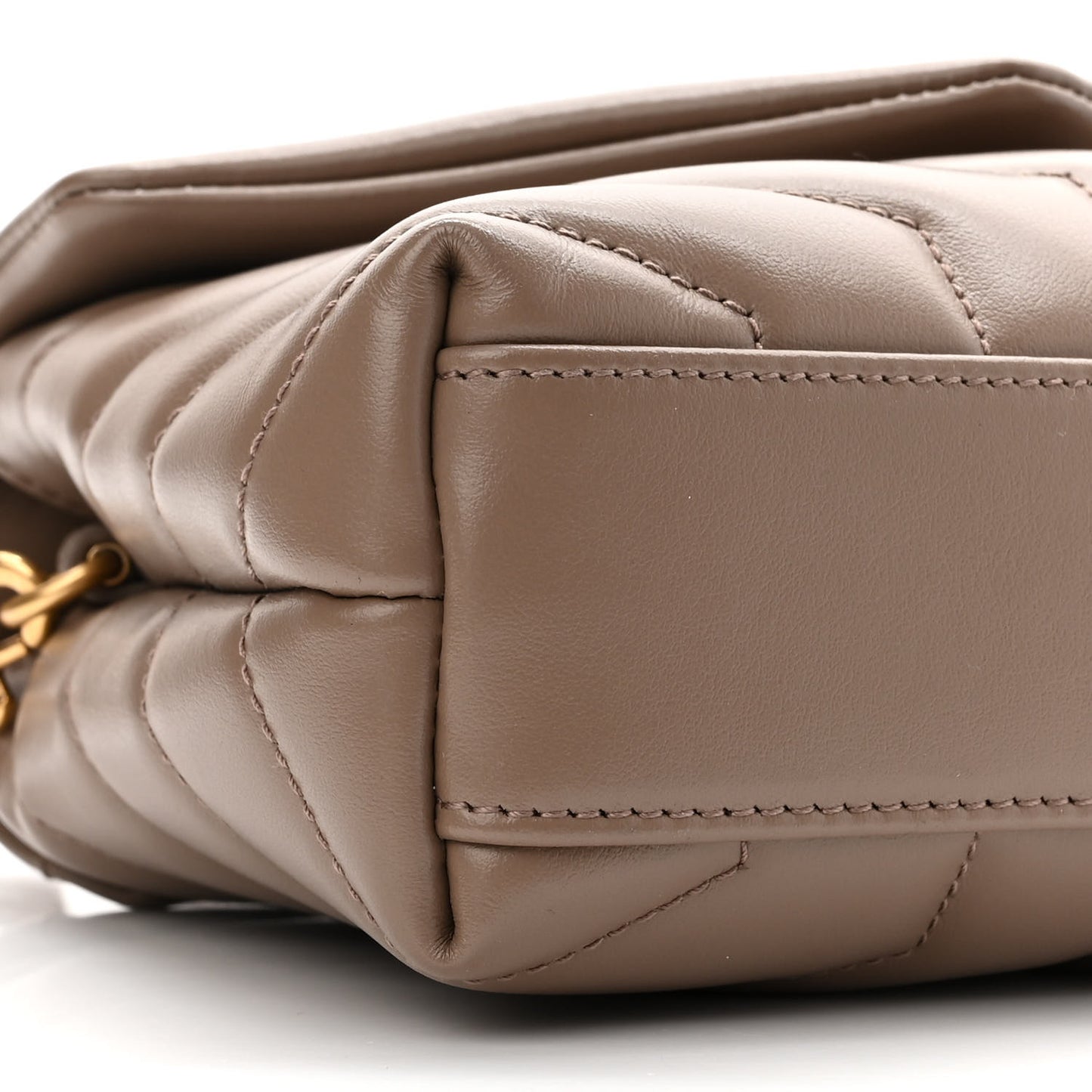 Calfskin Y Quilted Monogram Toy Loulou Crossbody Bag Taupe