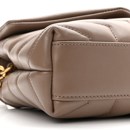 Saint Laurent Calfskin Y Quilted Monogram Toy Loulou Crossbody Bag Taupe 9 of 10