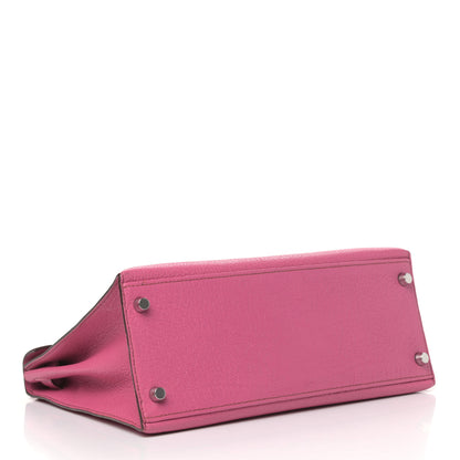 Hermes Chevre De Coromandel Kelly Sellier 28 Fuchsia 3 of 12