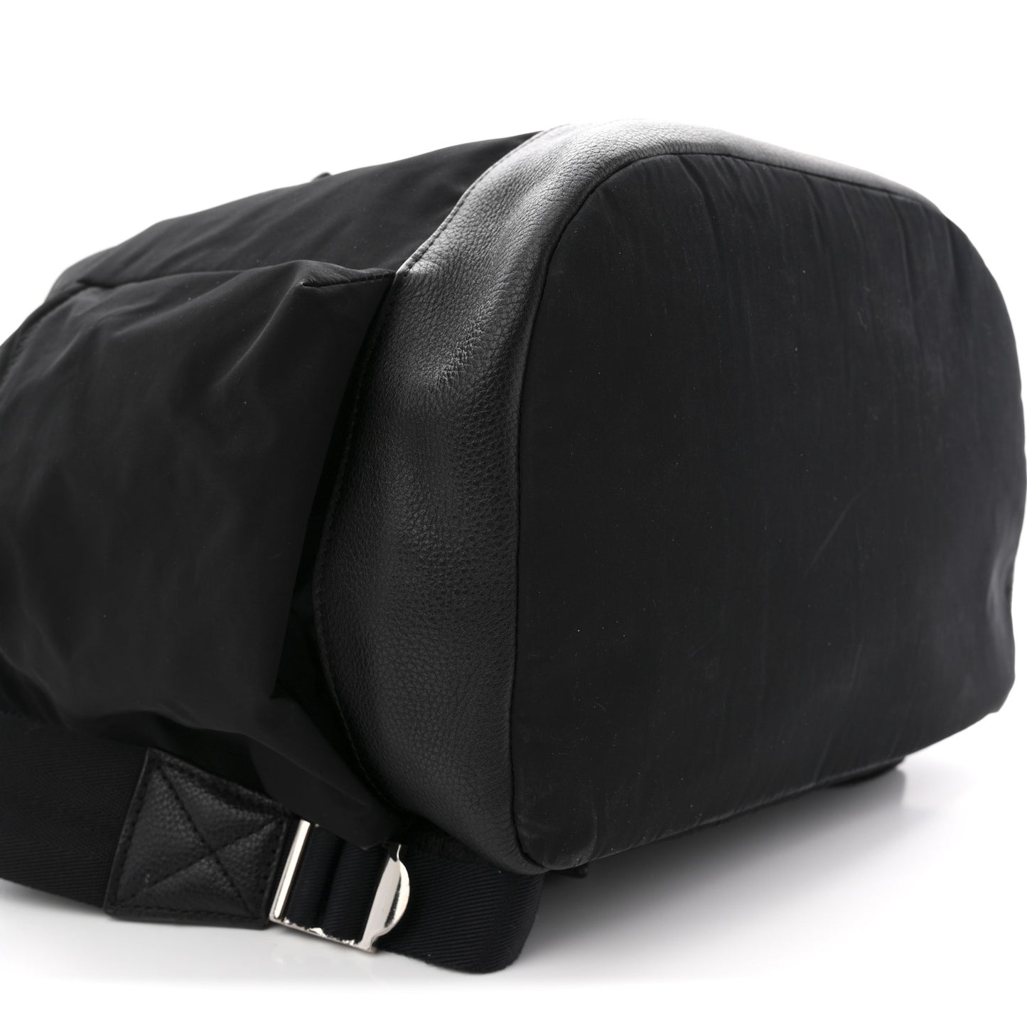 Nylon Grained Calfskin Watson Diaper Bag Black