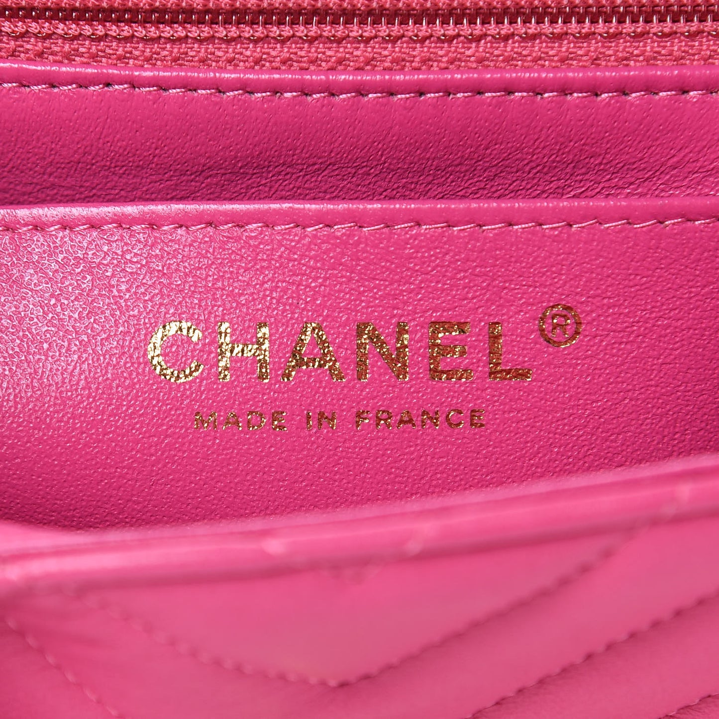 Lambskin Chevron Quilted Mini Rectangular Flap Pink
