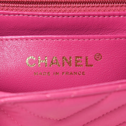 Chanel Lambskin Chevron Quilted Mini Rectangular Flap Pink 6 of 12