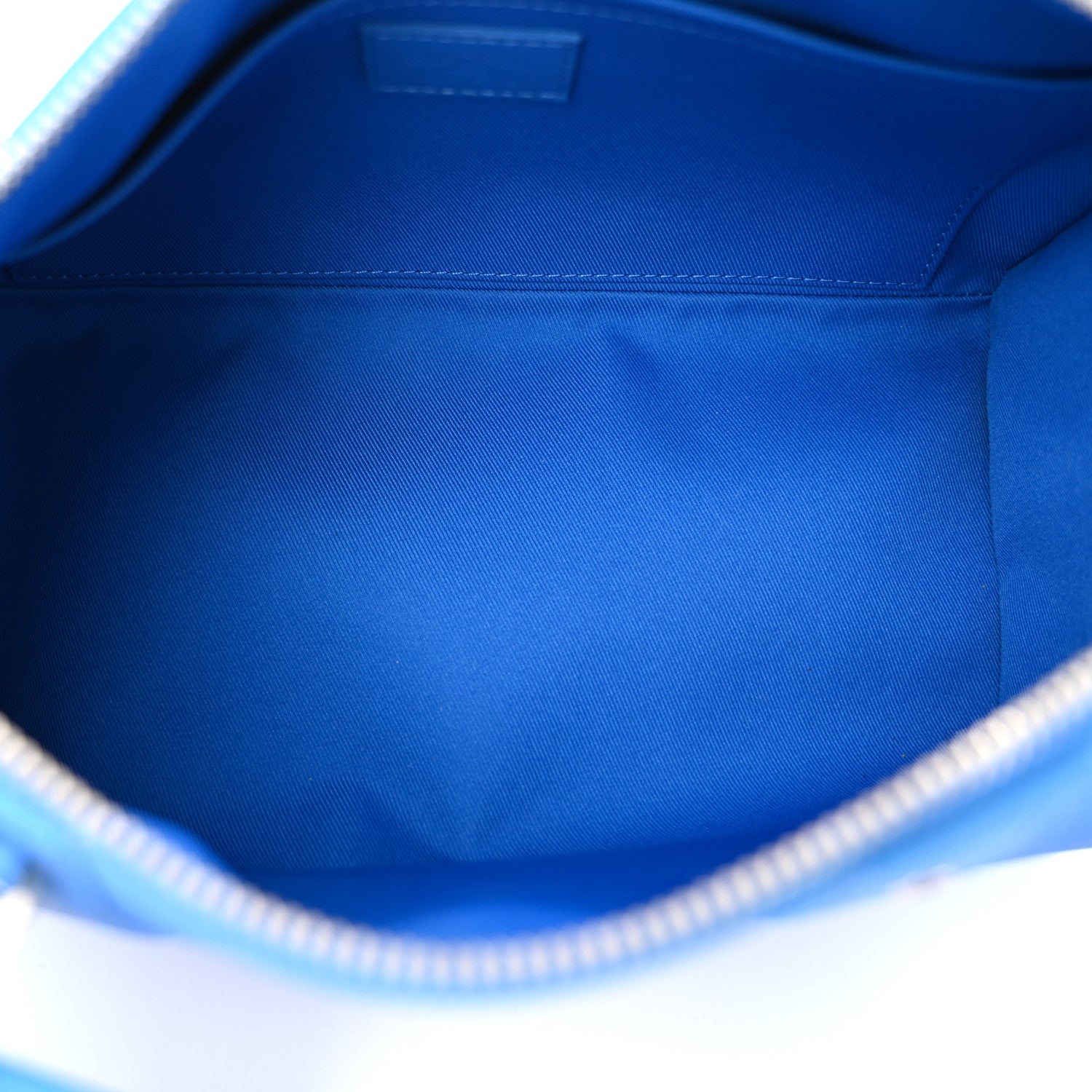 Louis Vuitton Grained Calfskin Aerogram City Keepall Bright Blue 5 of 9
