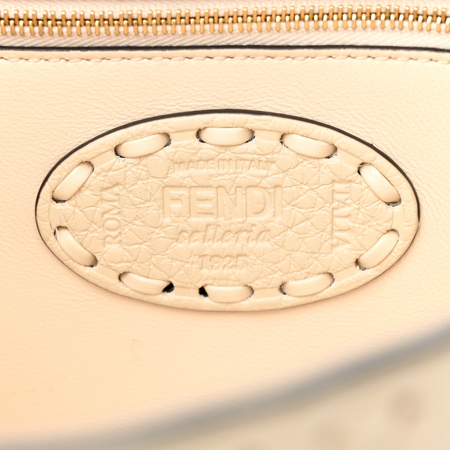 Fendi Cuoio Roma Sellerissima Nappa Sintetica Tape Stitch Baguette Latte 6 of 10