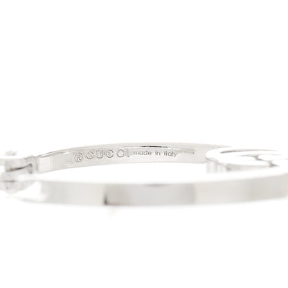 Gucci 18K White Gold Diamond Running GG Inside Out Hoop Earrings 4 of 5