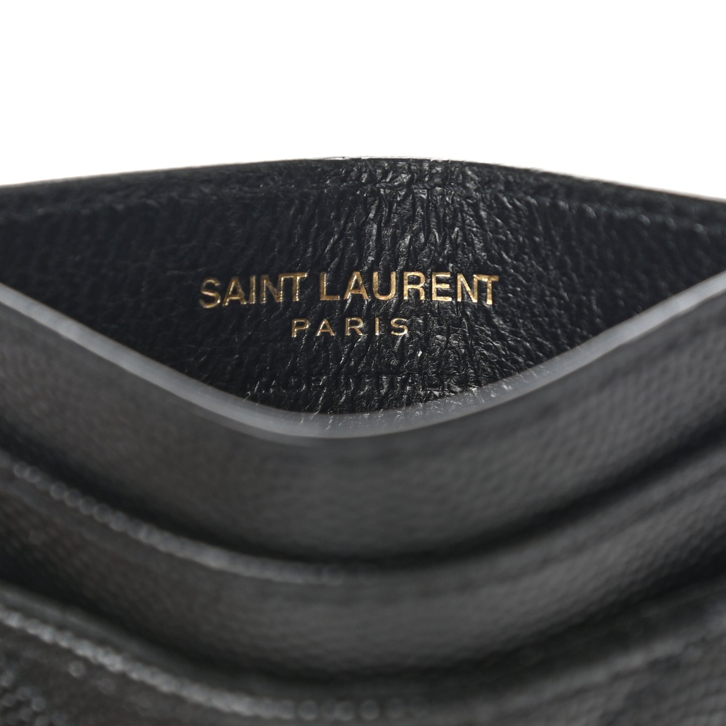 Grain De Poudre Matelasse Chevron Monogram Credit Card Case Black