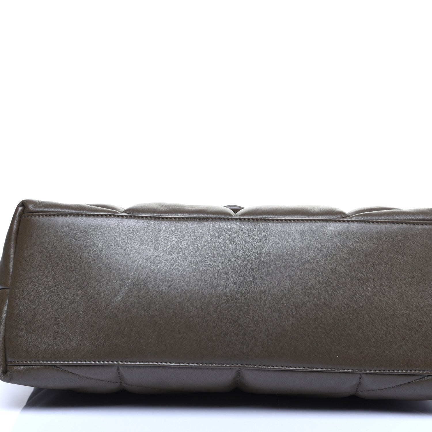 Saint Laurent Lambskin Quilted Medium Loulou Puffer Monogram Chain Satchel Seaweed 10 of 12