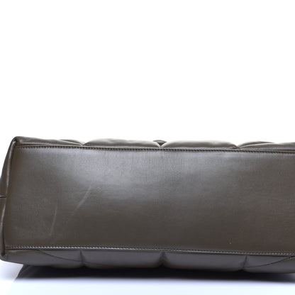 Saint Laurent Lambskin Quilted Medium Loulou Puffer Monogram Chain Satchel Seaweed 10 of 12