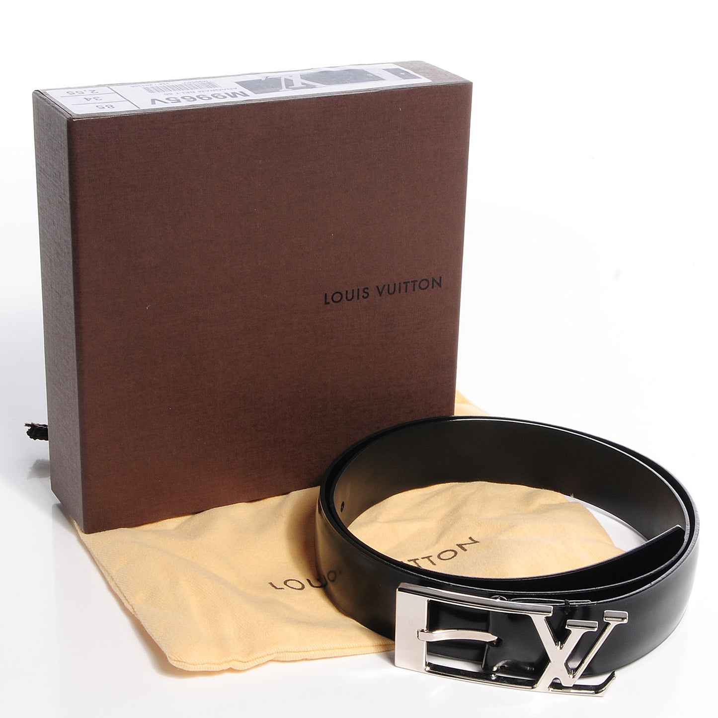 Glazed Calfskin Anagramme Belt 85 34 Black