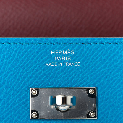 Hermes Epsom Verso Kelly Wallet To Go Bleu Frida Rouge H 5 of 7