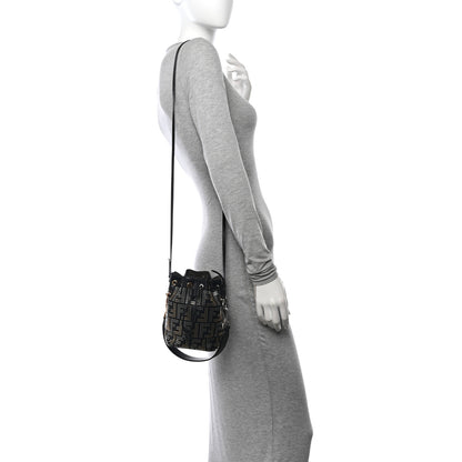 Fendi Vitello Liberty F is Fendi FF Studded Mini Mon Tresor Bucket Bag Black 2 of 13