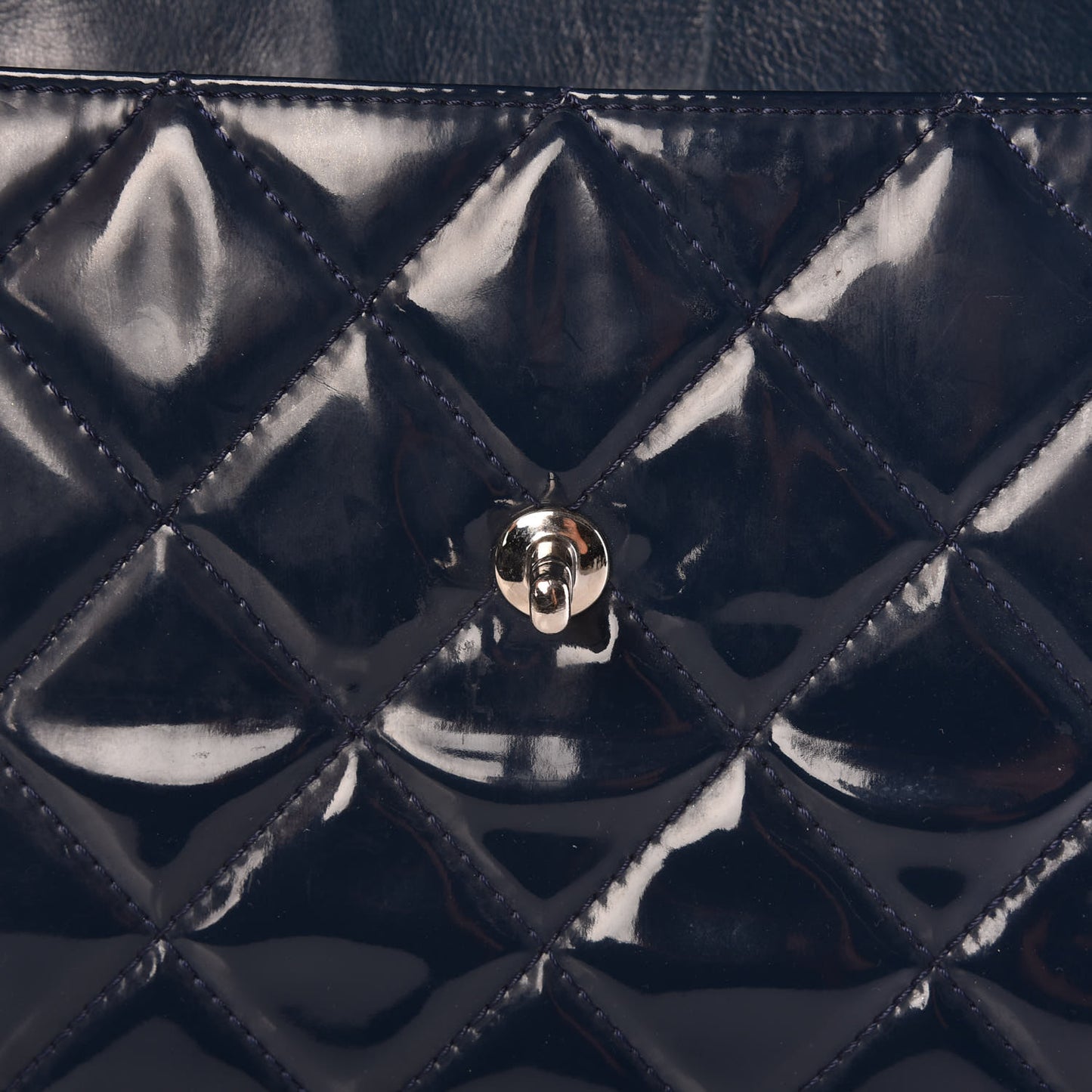 Vinyl Quilted In The Business Flap Navy Blue
