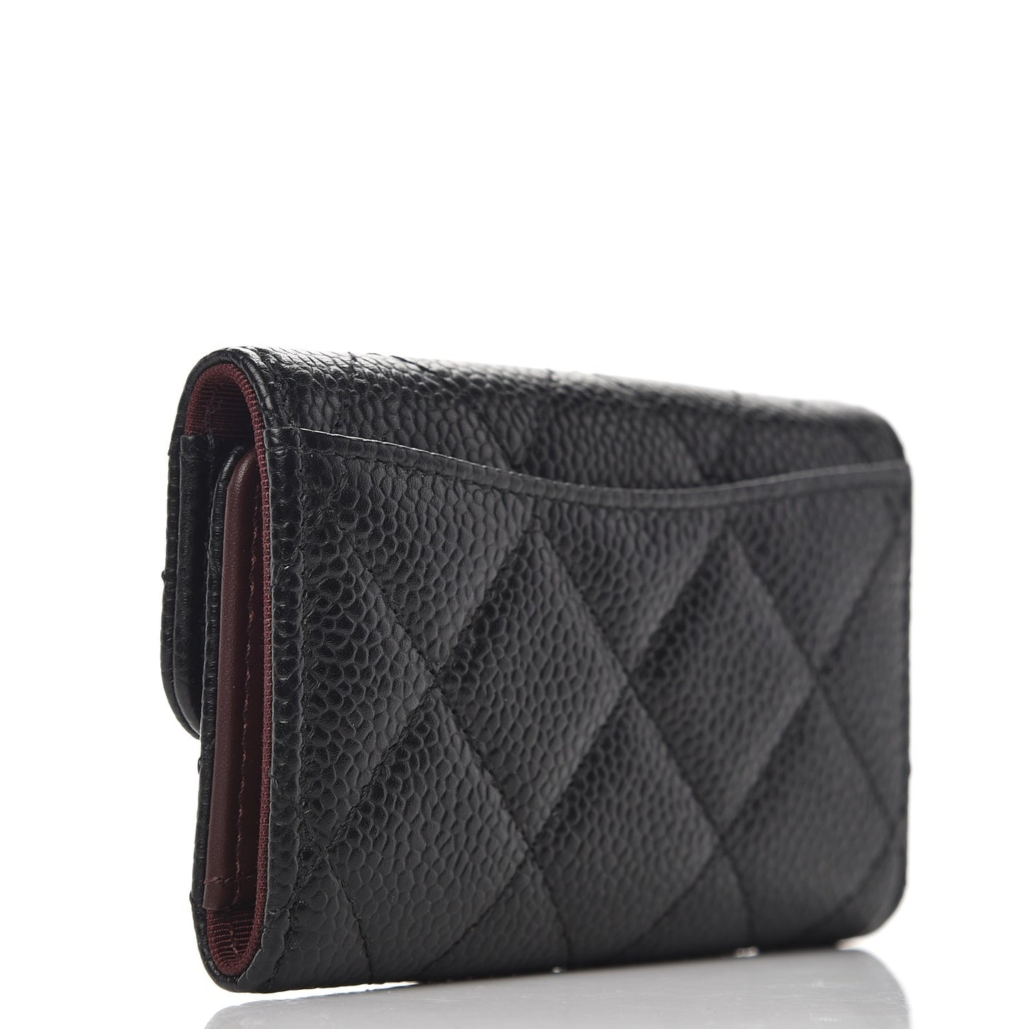 Caviar Quilted 6 Key Holder Black