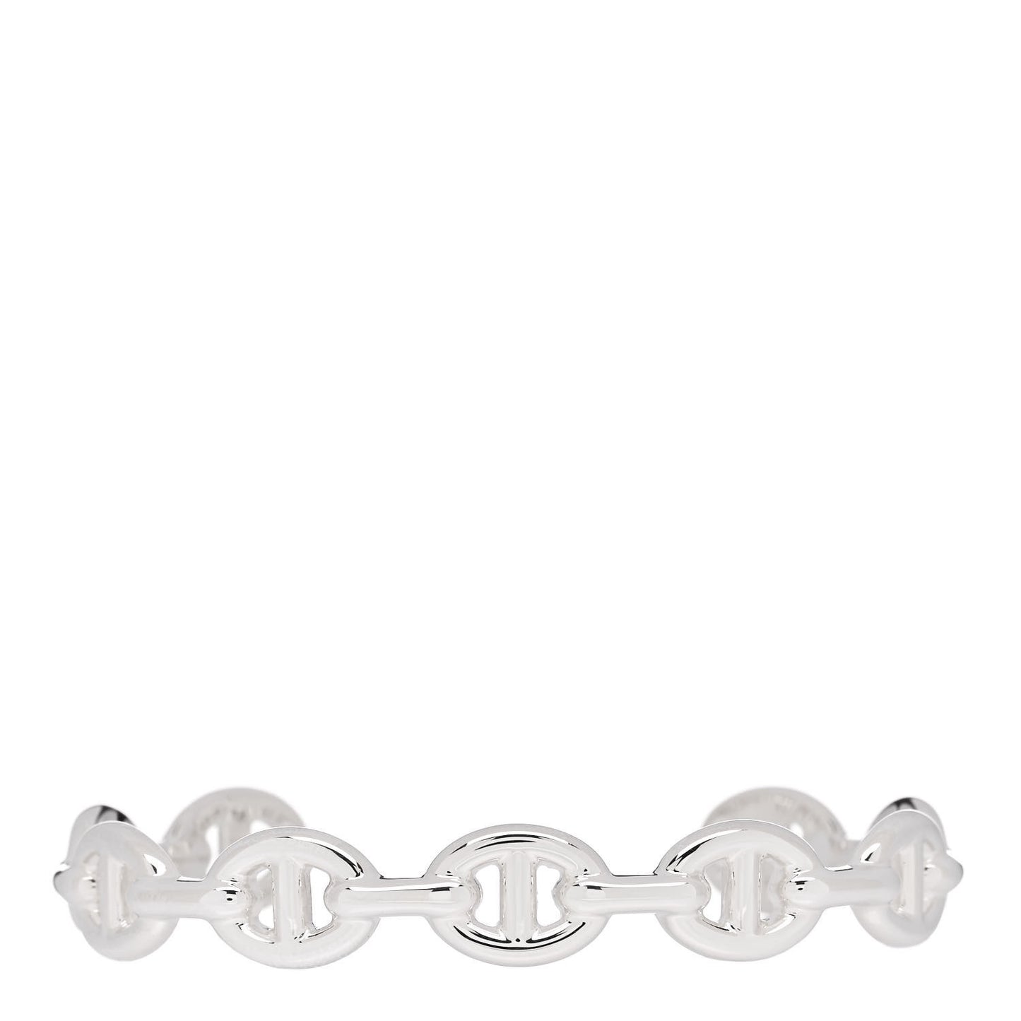 Sterling Silver MM Chaine d'Ancre Enchainee Cuff Bracelet ST