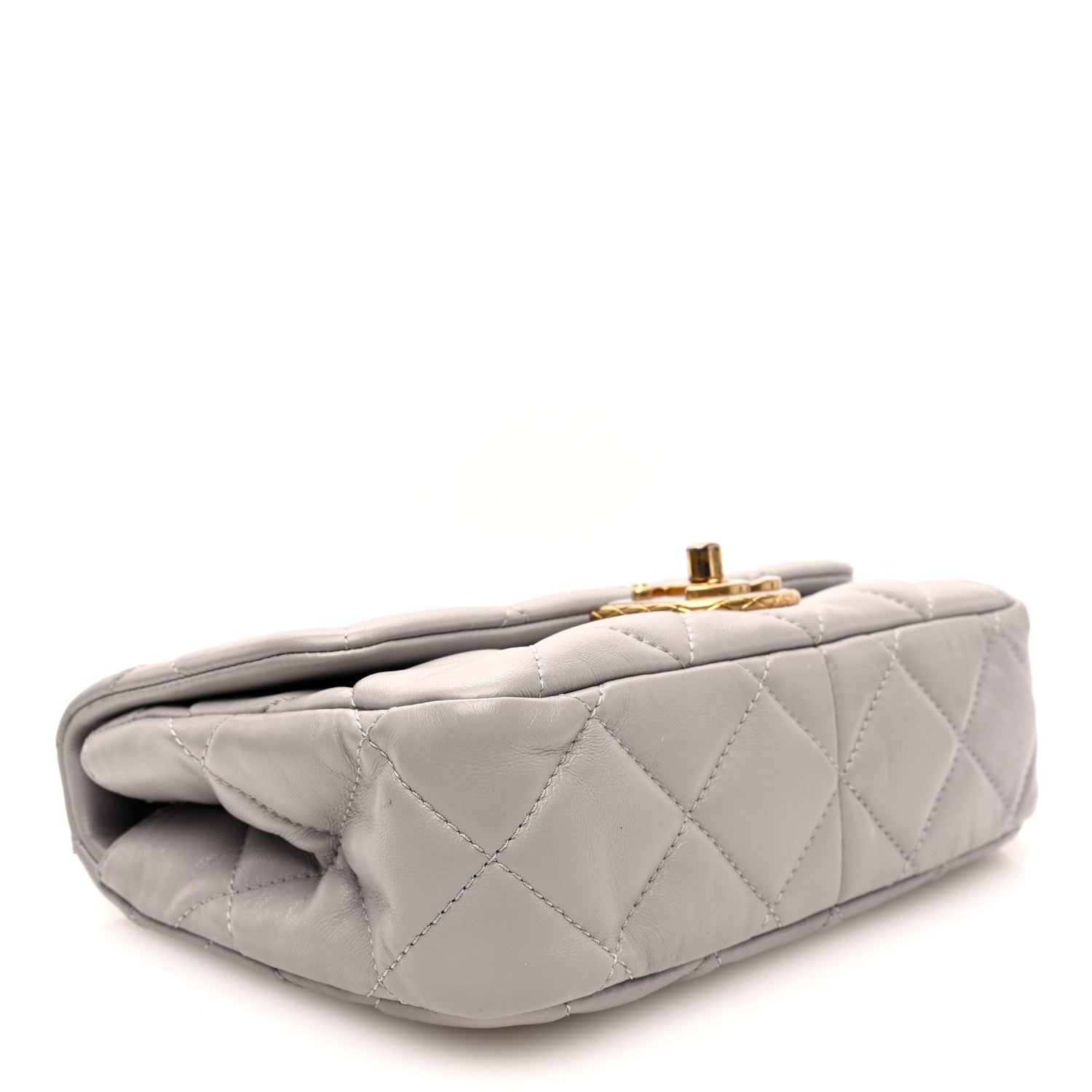 Chanel Lambskin Quilted Mini Flap Grey 4 of 10