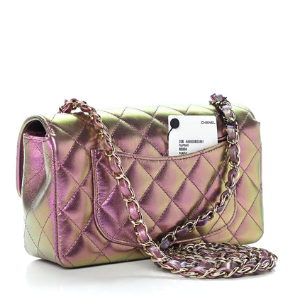 Chanel Iridescent Lambskin Quilted Mini Rectangular Flap Purple 2 of 8