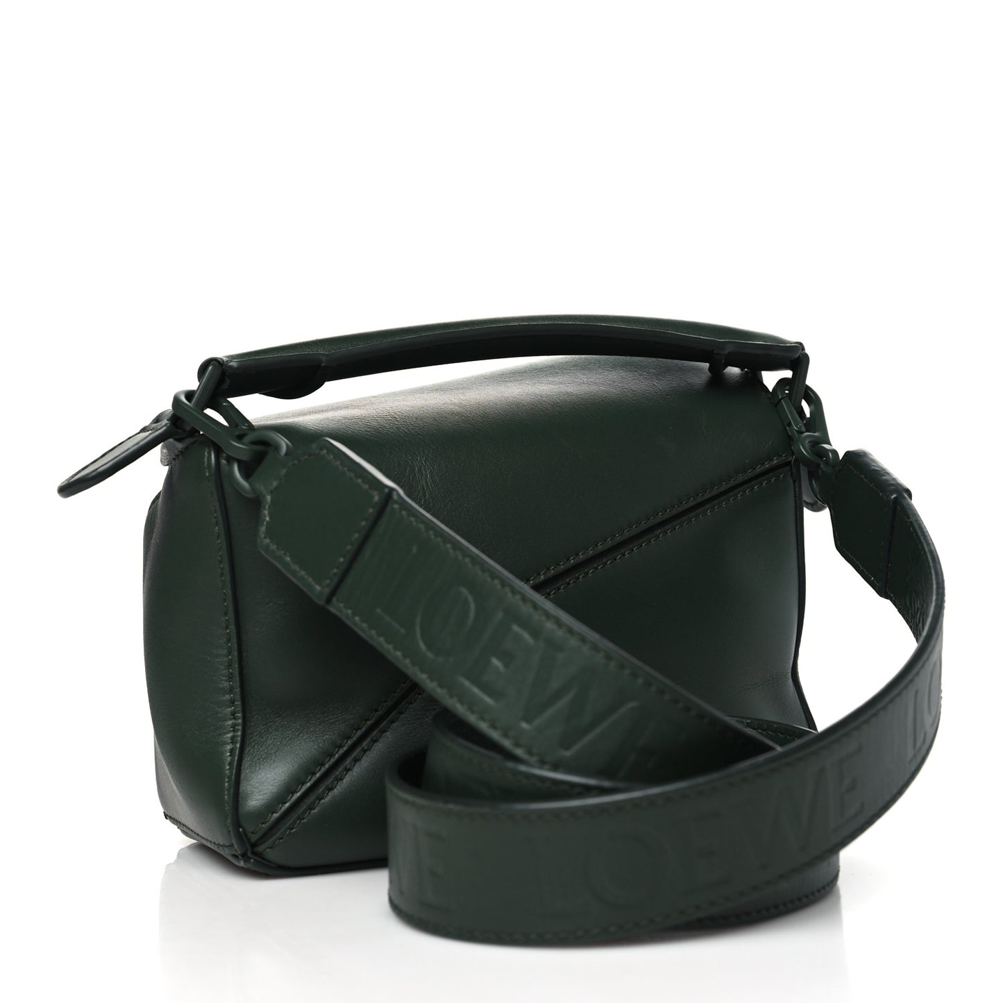 Satin Calfskin Mini Puzzle Bag Vintage Khaki