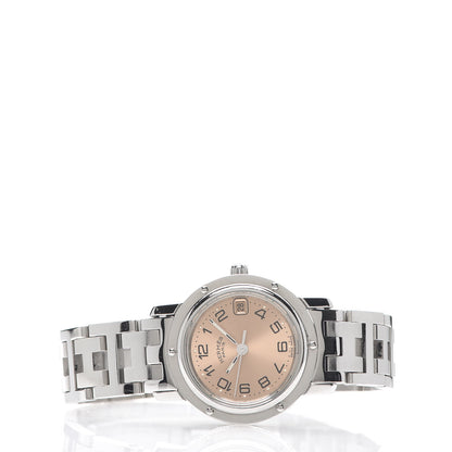 Hermes Stainless Steel 24mm Clipper Quartz Watch Pink 2 of 5
