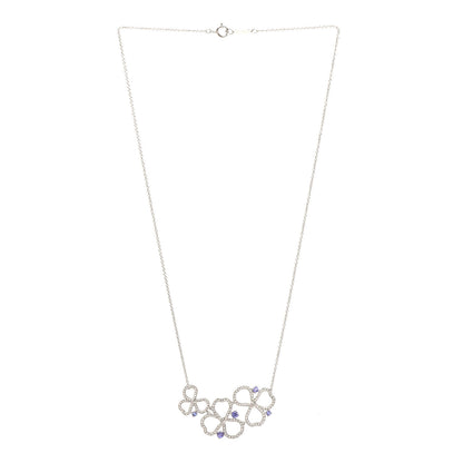 Tiffany Platinum Diamond Tanzanite Paper Flowers Open Cluster Pendant Necklace 3 of 6