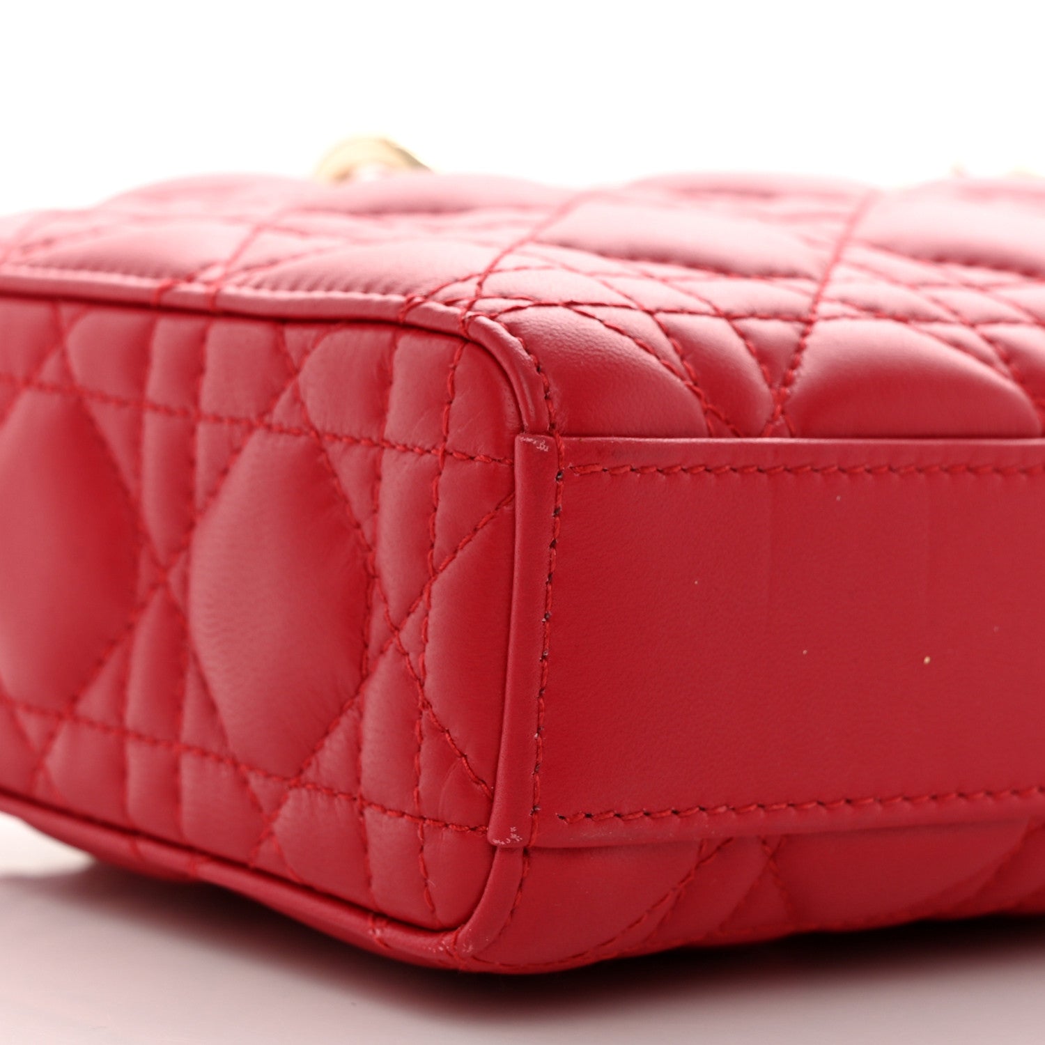 Christian Dior Lambskin Cannage Medium Lady D-Joy Red 9 of 11