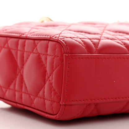 Christian Dior Lambskin Cannage Medium Lady D-Joy Red 9 of 11