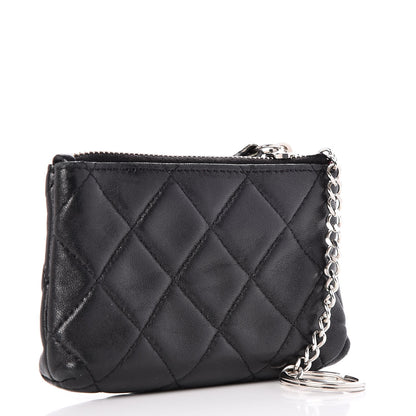 Chanel Lambskin Quilted Key Holder Case Black 3 of 7