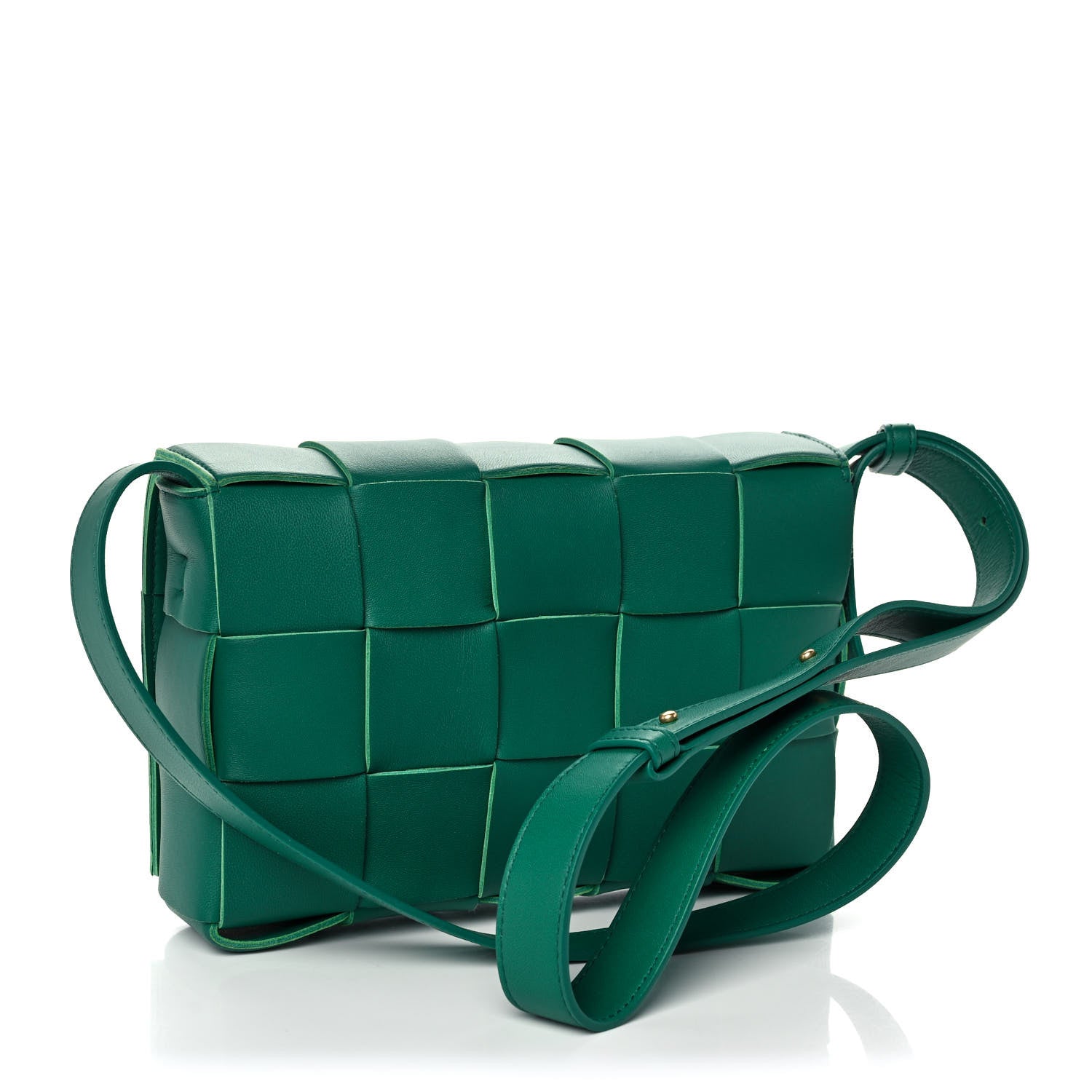 Bottega Veneta Lambskin Maxi Intrecciato Cassette Crossbody Bag Racing Green 3 of 11