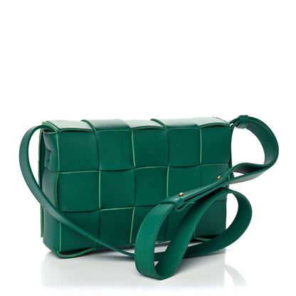 Bottega Veneta Lambskin Maxi Intrecciato Cassette Crossbody Bag Racing Green 3 of 11