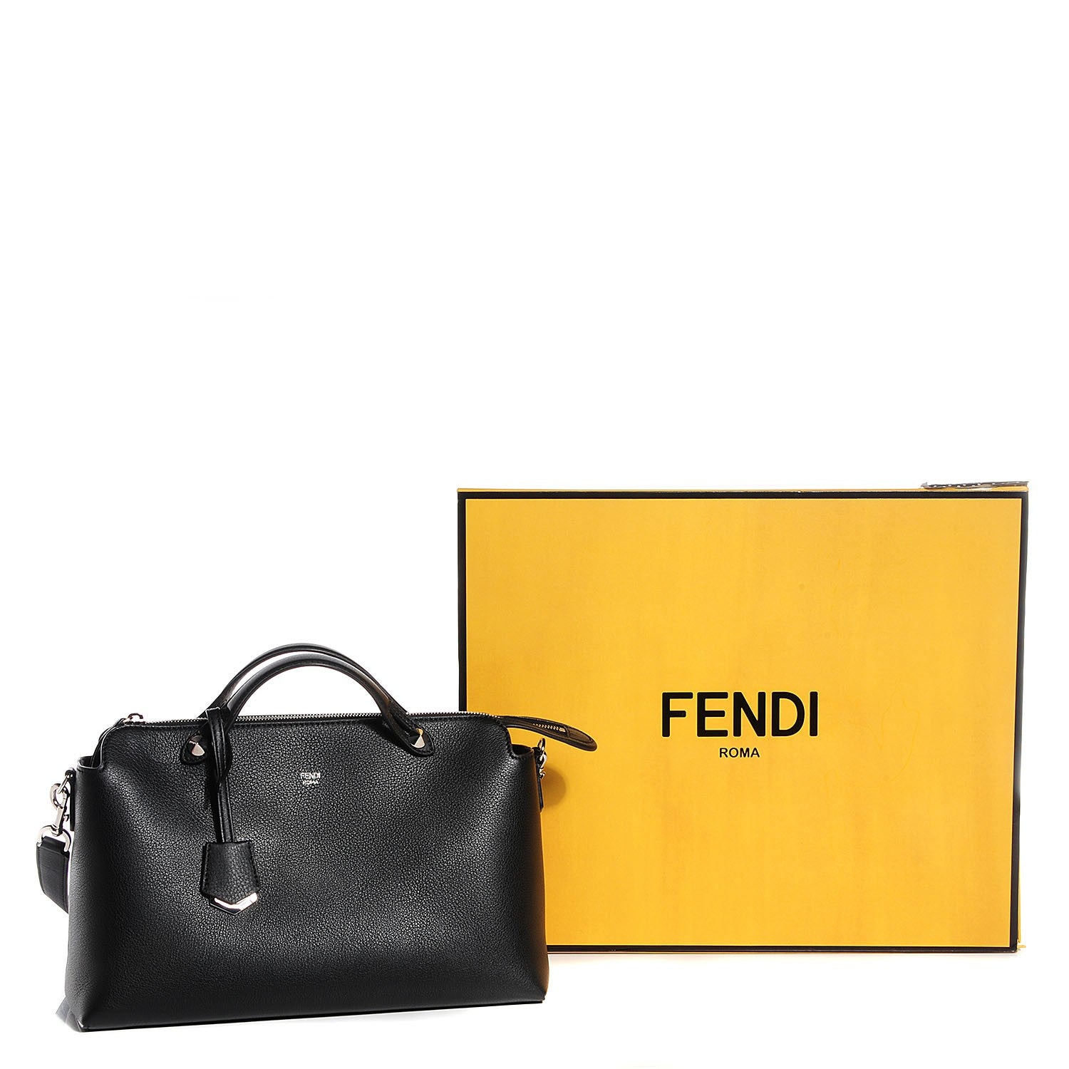 Fendi Vitello Dolce Large By The Way Boston Bag Black 13 of 13