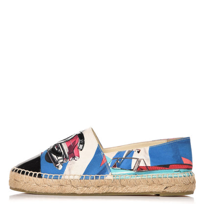Chanel Fabric Patent CC Espadrilles 36 Multicolor Black 1 of 10