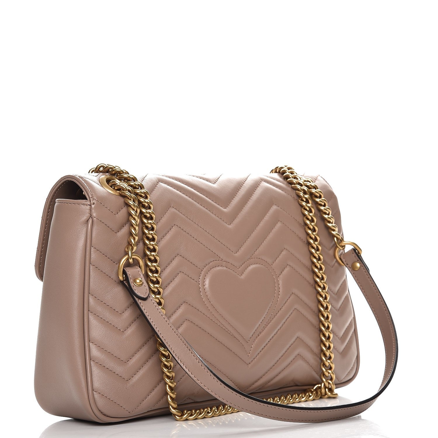 Gucci Calfskin Matelasse Medium GG Marmont Shoulder Bag Porcelain Rose 3 of 7