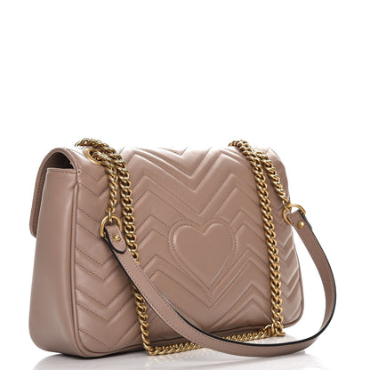Gucci Calfskin Matelasse Medium GG Marmont Shoulder Bag Porcelain Rose 3 of 7