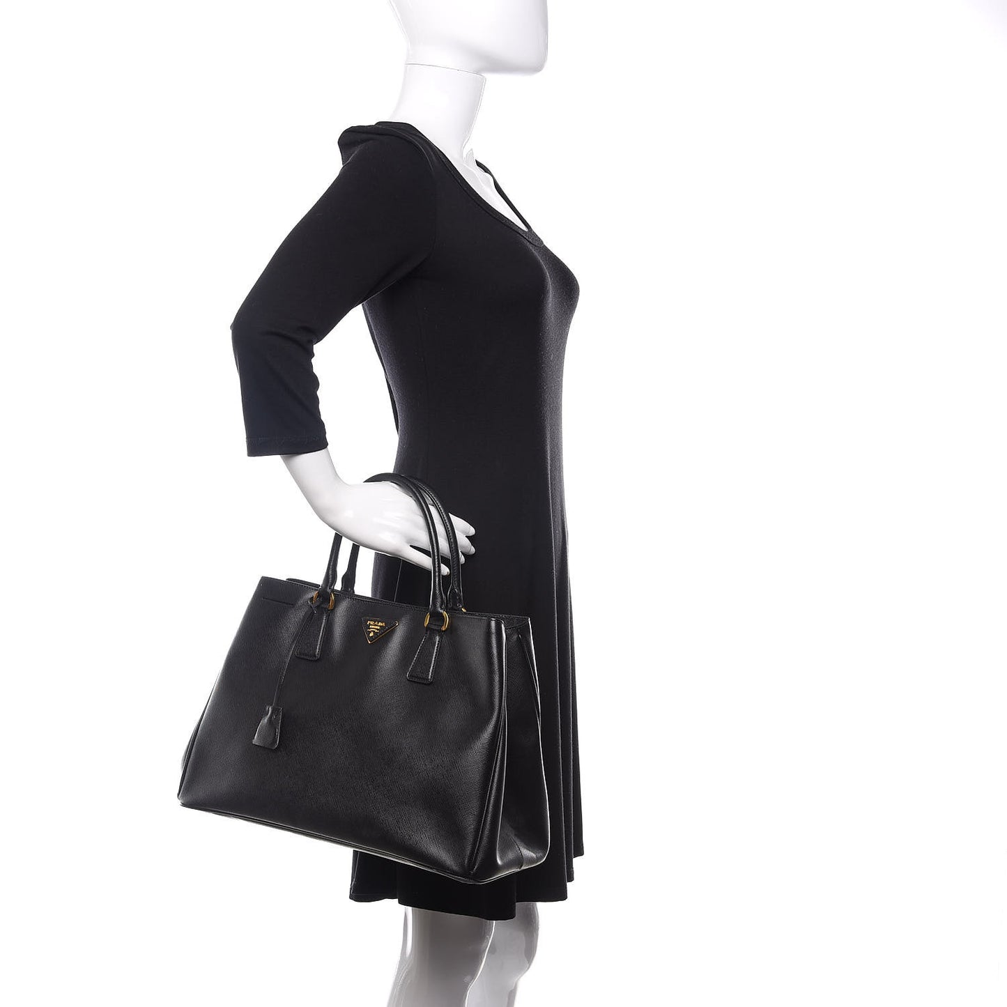 Saffiano Lux Large Tote Black