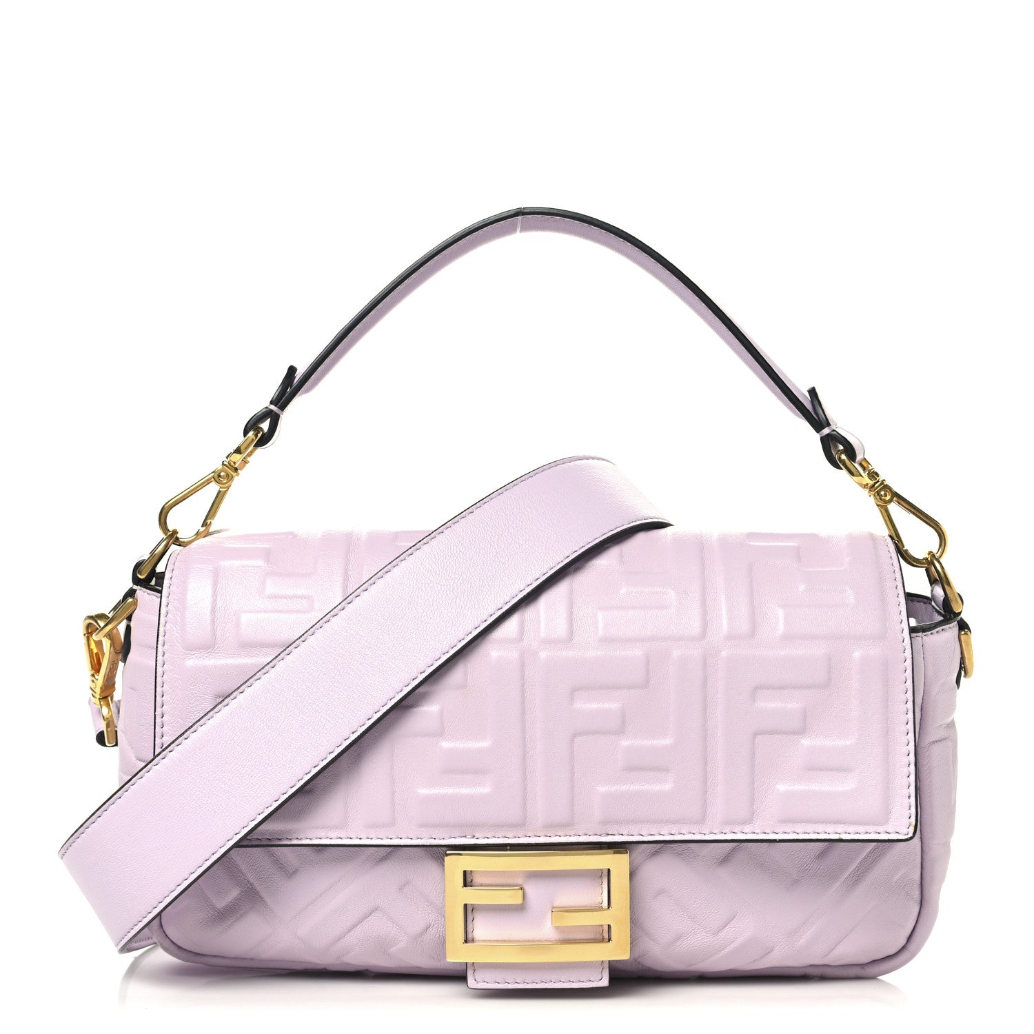 Fendi Nappa FF 1974 Embossed Baguette Anemone 1 of 9