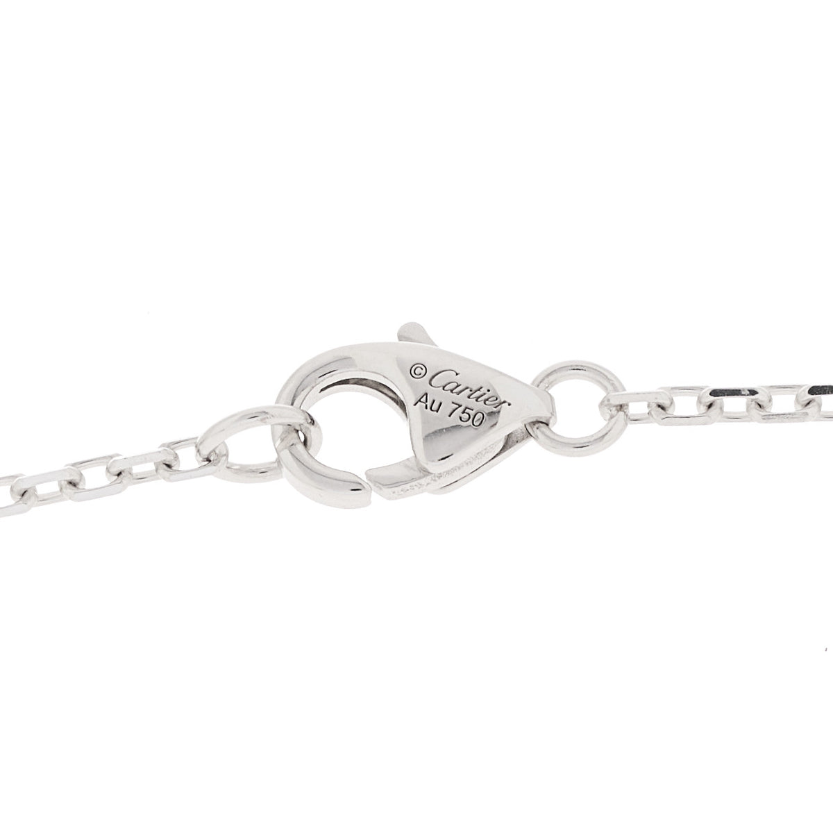 Cartier 18K White Gold Diamond Interlocking LOVE Paved Necklace 5 of 6