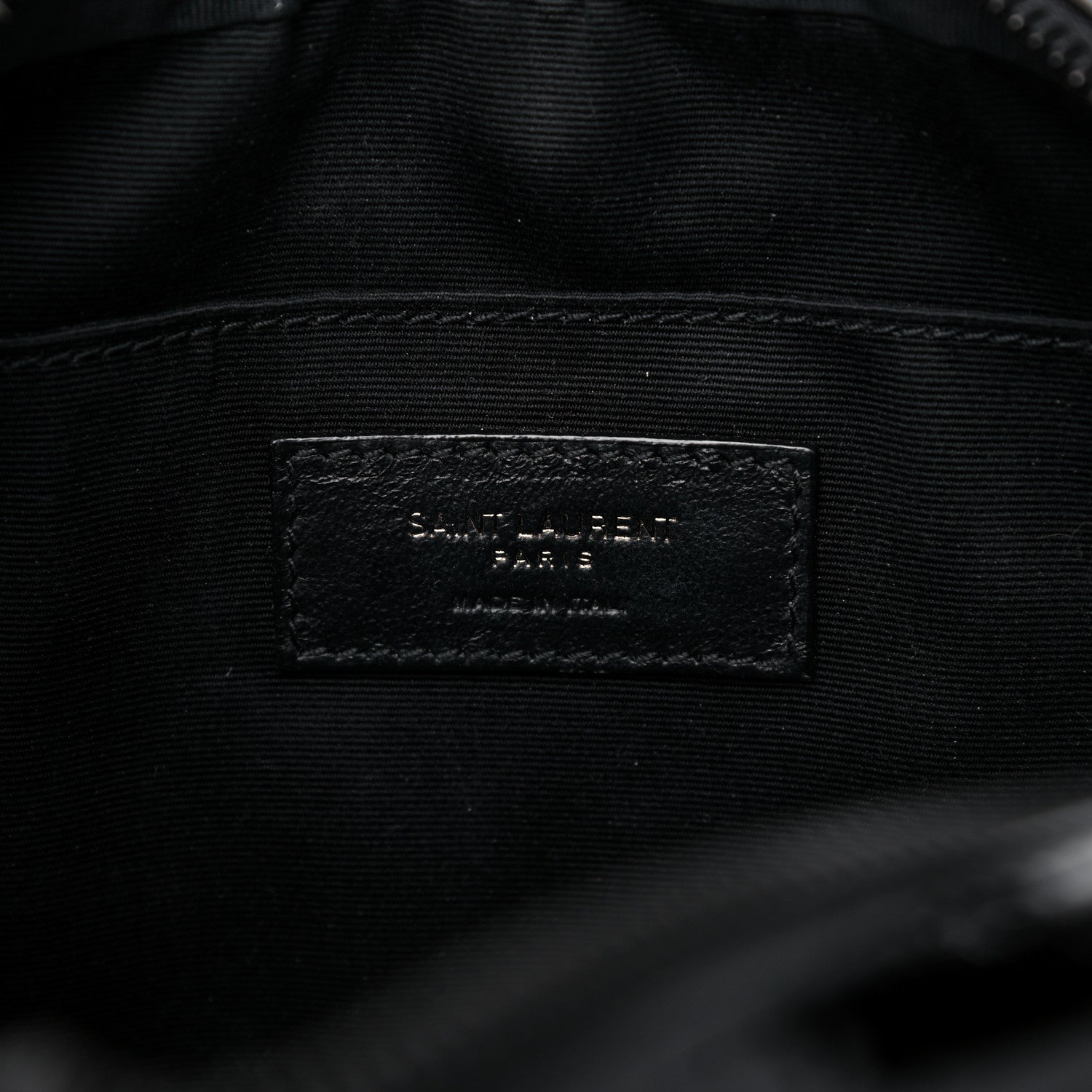 Saint Laurent Patent Calfskin Matelasse Monogram Lou Camera Bag Black 7 of 11
