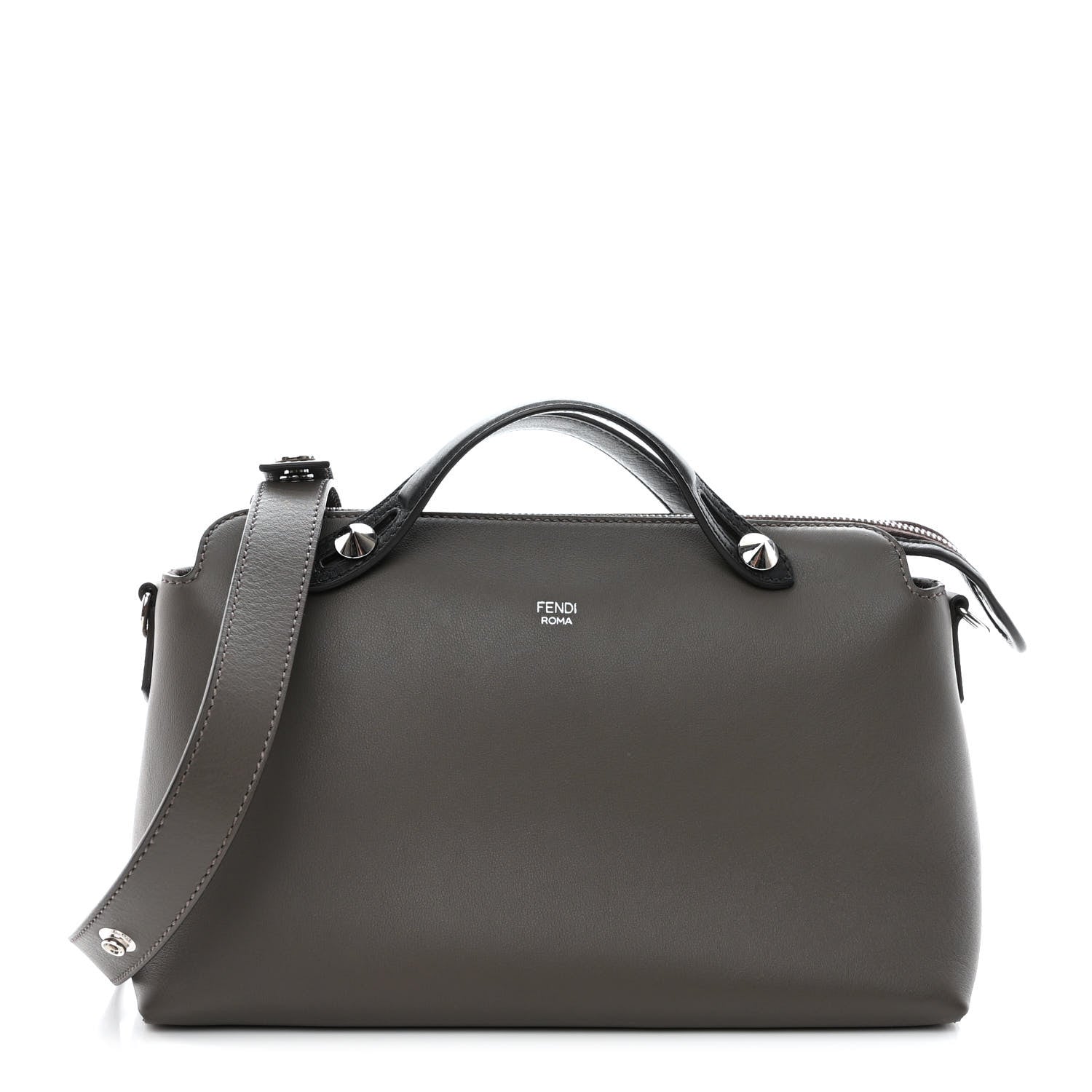Fendi Vitello Dolce 4 Color Medium By The Way Boston Bag Carbone Grigio Polvere Multicolor 1 of 10