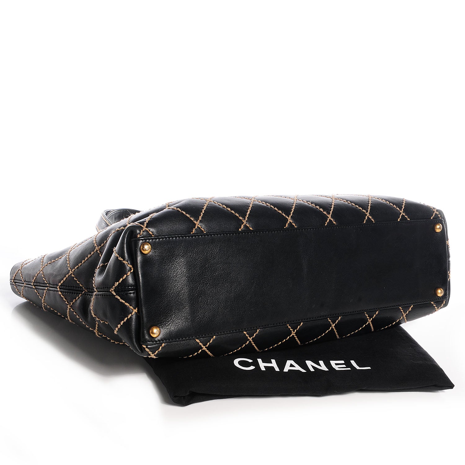 Chanel Calfskin Wild Stitch Large Tote Black 4 of 7