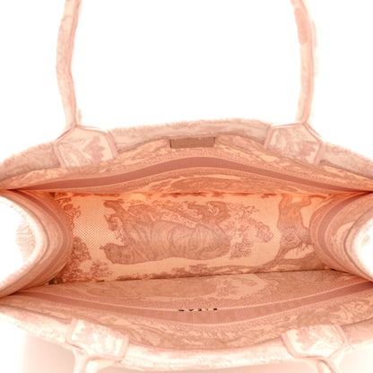 Christian Dior Canvas Embroidered Medium Dioriviera Toile De Jouy Book Tote Rose 4 of 9