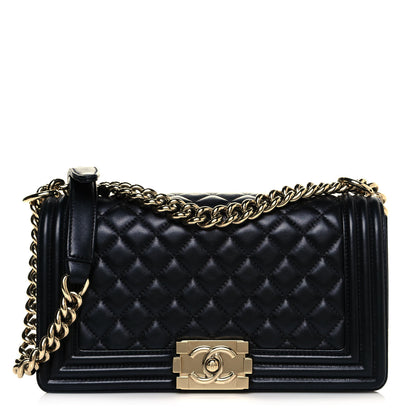 Chanel Lambskin Quilted Medium Boy Flap Black 1 of 15
