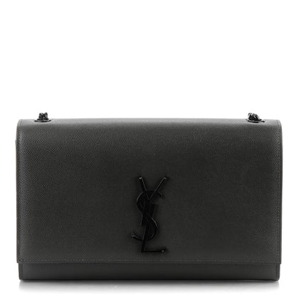 Saint Laurent Grain De Poudre Medium Classic Monogram Kate Satchel Coal 1 of 7