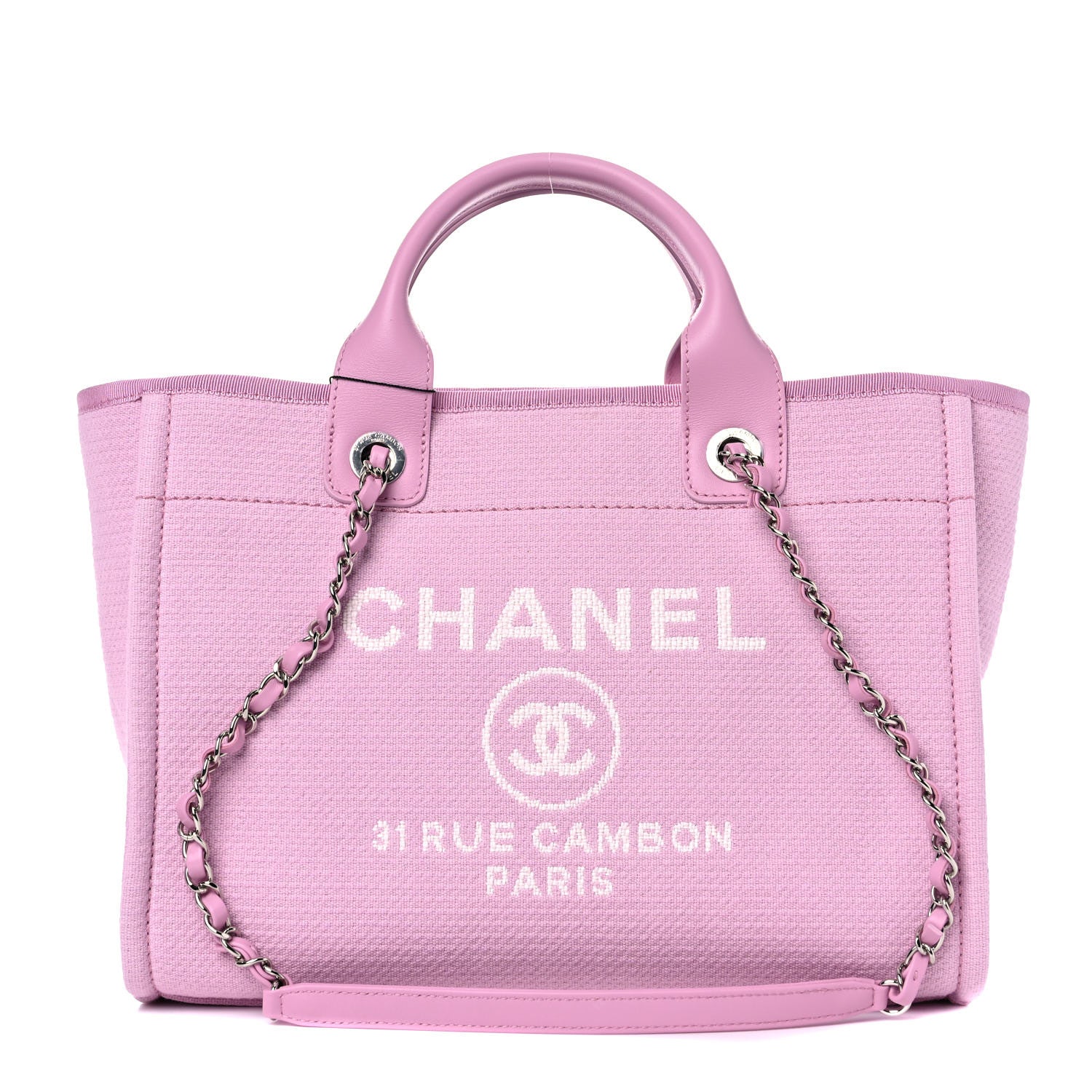 Chanel Mixed Fibers Small Deauville Tote Pink 1 of 11