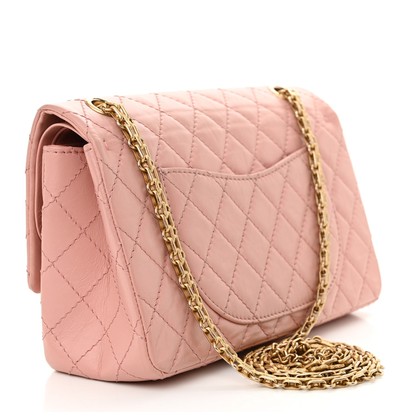 Aged Calfskin Quilted 2.55 Reissue 225 Flap Pink